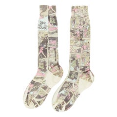 rare PRADA Comic print cotton long socks
