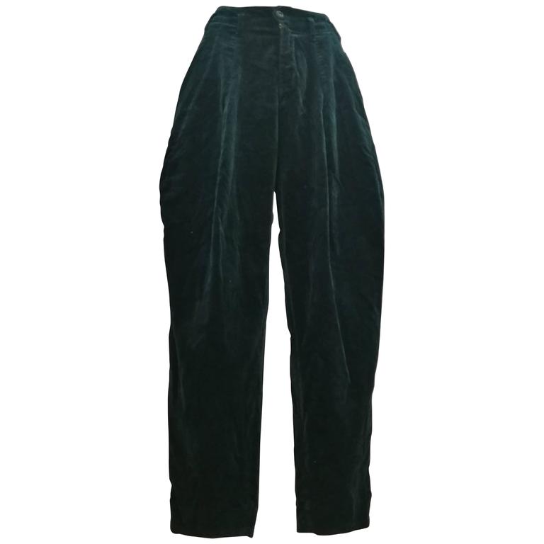 1980s Fiorucci Green Velvet Pants at 1stDibs