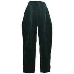 1980s Fiorucci Green Velvet Pants