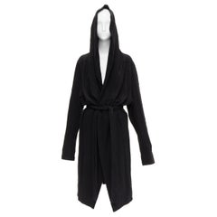 RICK Owens DRKSHDW giacca a vestaglia con cappuccio in jersey spesso di cotone nero S