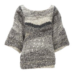 ISABEL MARANT silk blend grey speckled yarn oversized chunky knit sweater FR36 S