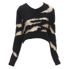 PHILOSOPHY DI LORENZO SERAFINI Schwarzes durchsichtiges Pullover-Top mit goldenem Gitter IT38