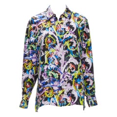 VERSACE 2021 Passerella Baroccoflage 100% seta oro Medusa Camicia IT42 M