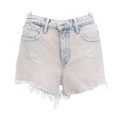 ALEXANDER WANG Bite High Rise orange acid washed denim high waisted shorts 25"