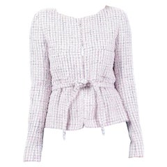 Chanel CC Buttons Lavender Tweed Jacket with Belt