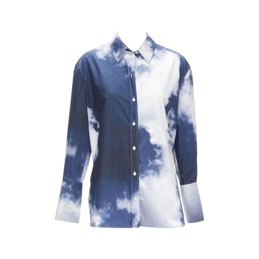 ALEXANDER McQueen 2022 Camicia con polsino in cotone blu nuvola IT38 XS