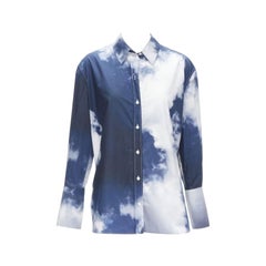 ALEXANDER McQueen 2022 Camicia con polsino in cotone blu nuvola IT38 XS