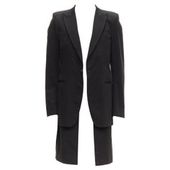 RAF SIMONS 2002 cotton black detachable layered longline coat jacket IT46 S