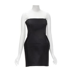 VERSACE 2020 mini abito da festa nero senza spalline e aderente al corpo IT40 S