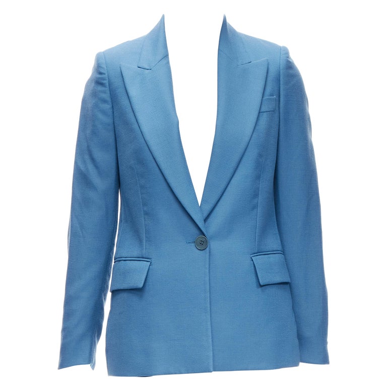 STELLA MCCARTNEY 2010 blue 100% wool rubberised buttons blazer  