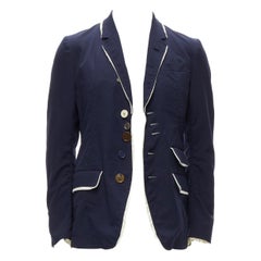 UNDERCOVER 2014 Mais magnifique blazer bleu marine avec bordure en satin embellie de boutons JP2 M