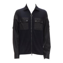 PRADA LINEA ROSSA - Tasca utility in cotone nero con zip  giacca IT50 L