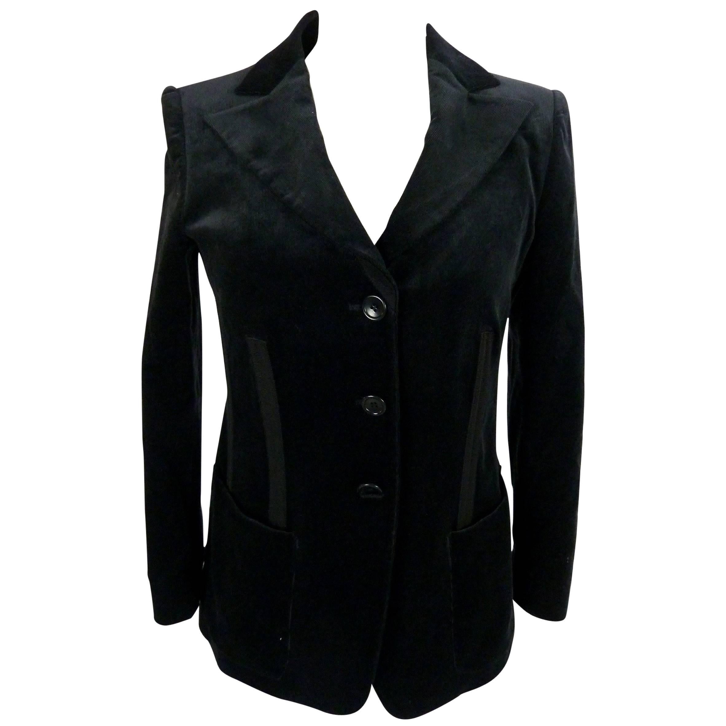 Armani Collezioni 1990s jacket Women's classic velvet blazer black size 42 For Sale