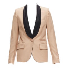 STELLA MCCARTNE Nackter Blazer aus Wolle mit Schalkragen und mehreren Taschen aus Tux IT36 XXS