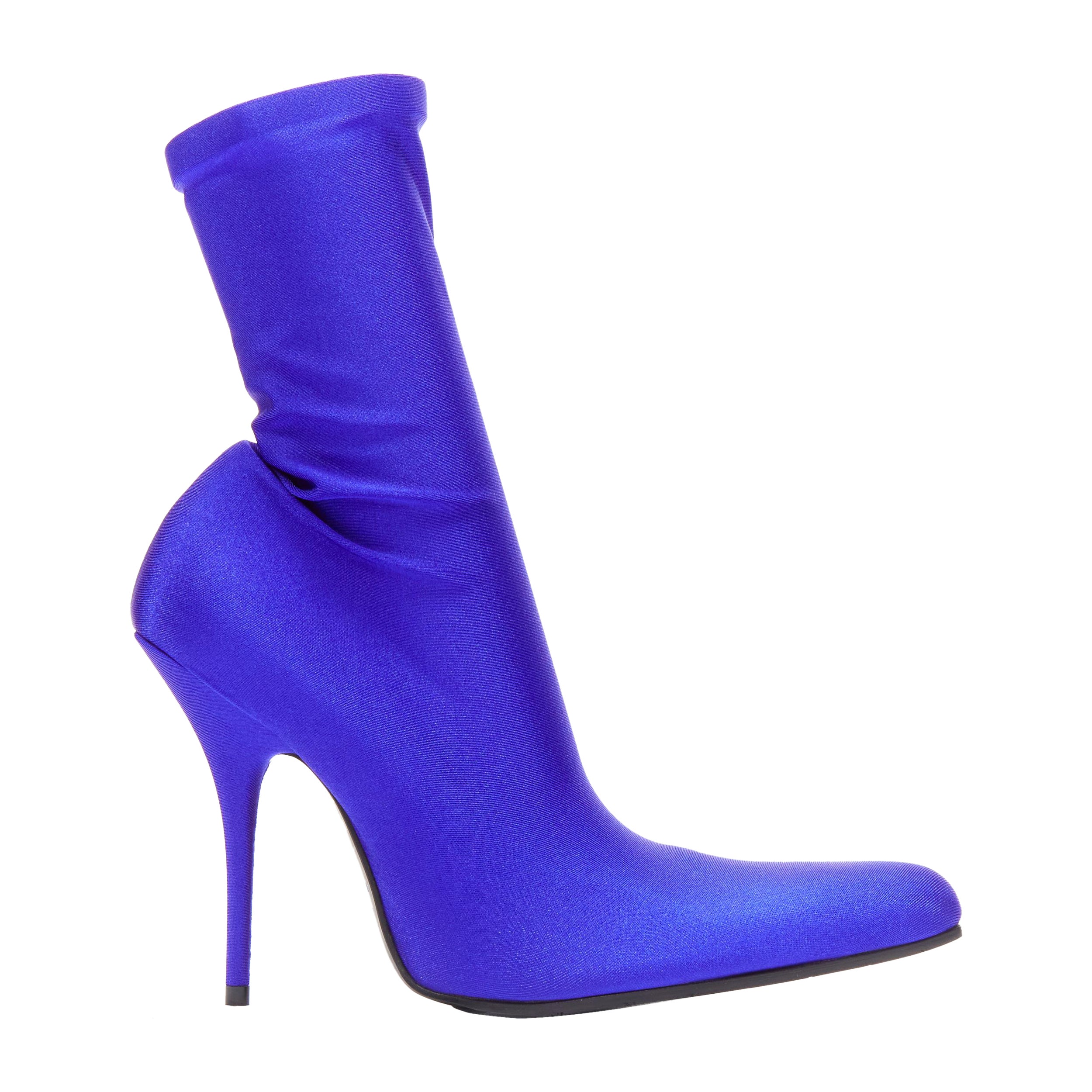 BALENCIAGA Demna blue lycra high heeled sock boots EU38 Kim Kardashian
