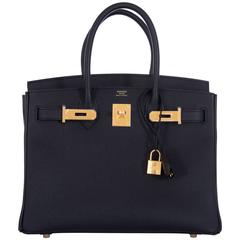 Hermes Birkin Bag 30cm Black Epsom Gold Hardware