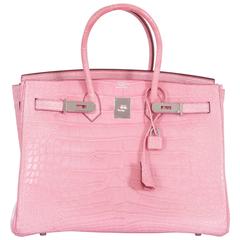 Hermes Birkin Bag 35cm Matte 5P Bubblegum Alligator Urban Legend at 1stDibs