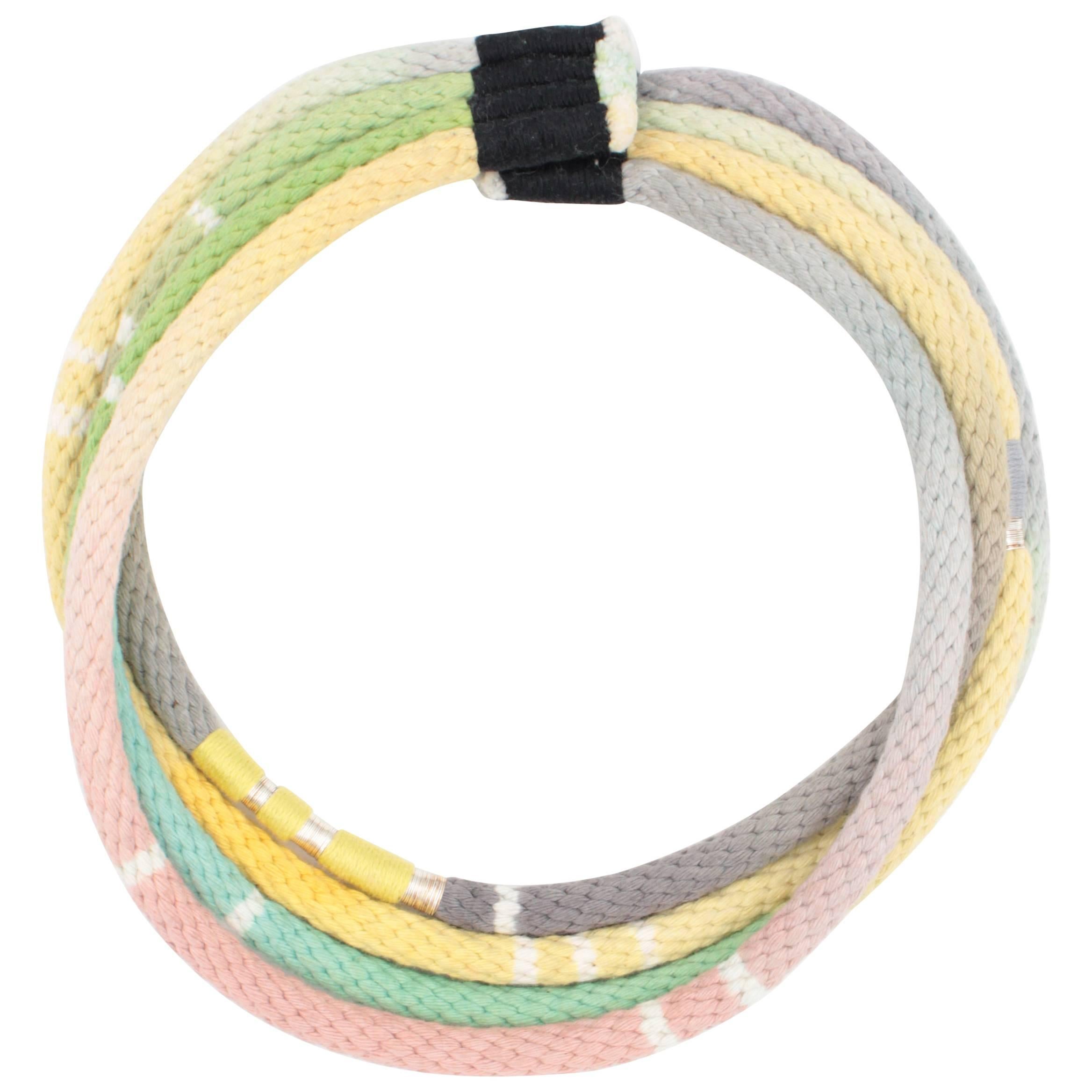 Four Strand Rope Necklace (yellow & green) For Sale
