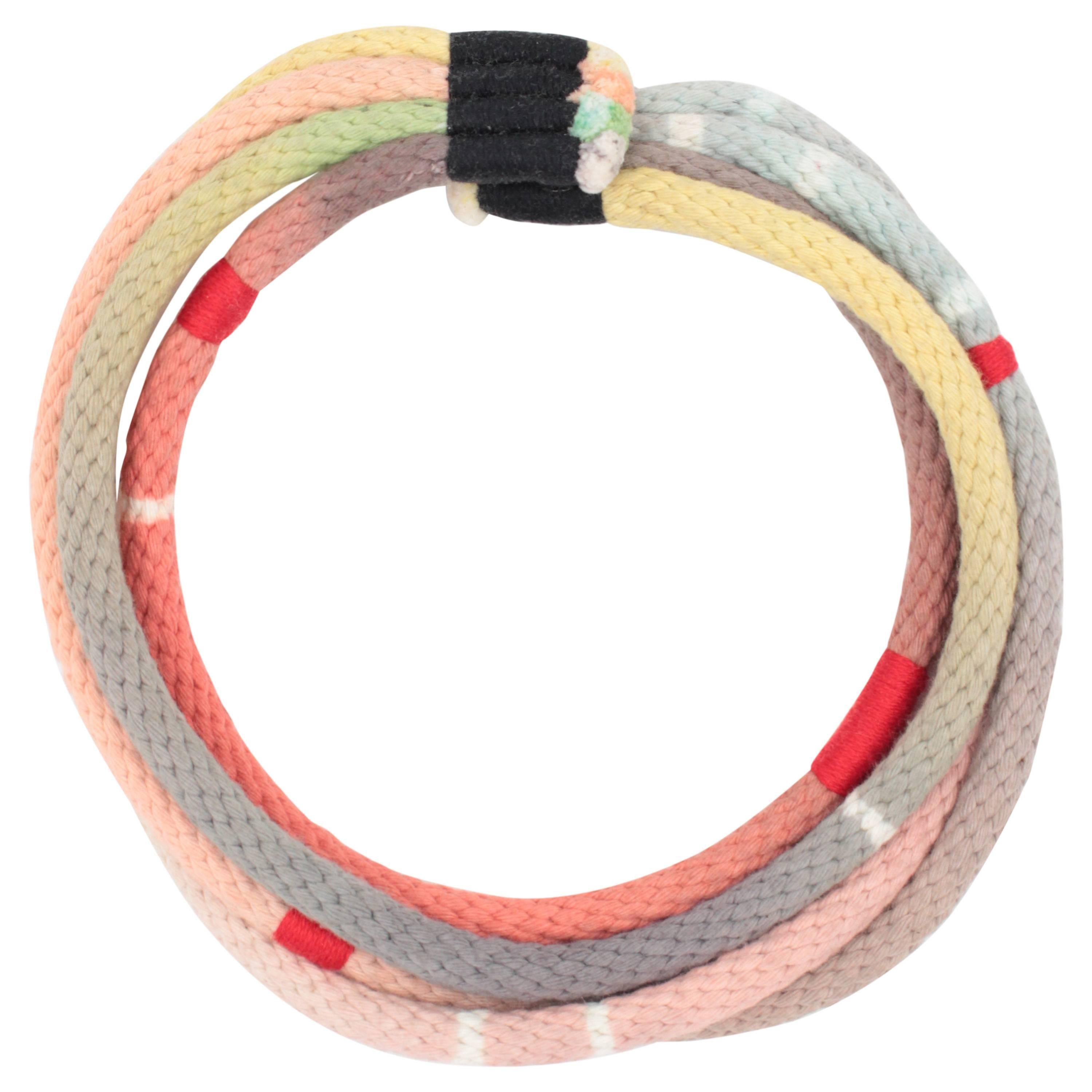 Hand Dyed Rope Necklace (pink/lavender/gray/salmon) For Sale