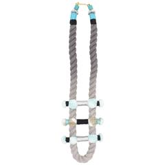 Split Rope Necklace (Grey/Turquoise)