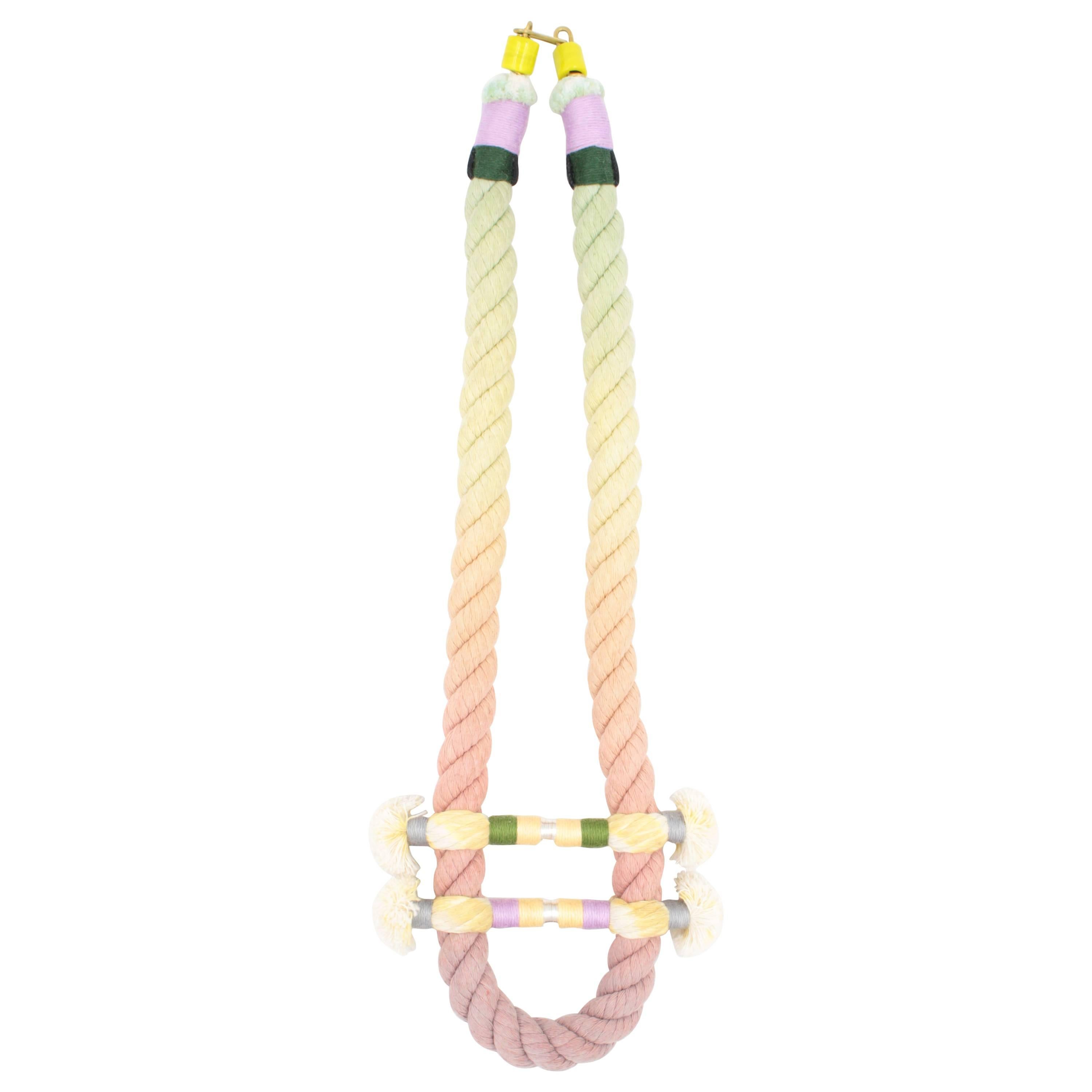 Split Rope Necklace (Lavender/Green/Orange) For Sale