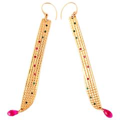 Bronze Swarovski Crystal Narrow Spear Earrings 10