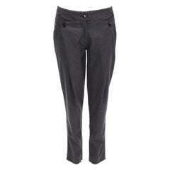 STELLA MCCARTNEY 100% lana grigio pied de poule strutturale  pantaloni IT38 XS