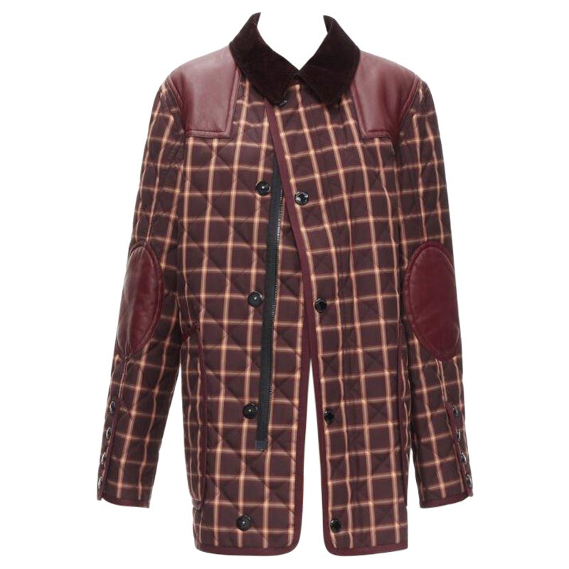 BURBERRY RICCARDO TISCI Reversible Burgundy Check leather patch jacket XS For Sale