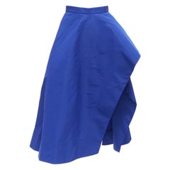 ALEXANDER McQueen - Gonna asimmetrica alta e bassa strutturata in taffettà cobalto IT38 XS