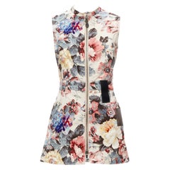 LOUIS VUITTON 2022 Vintage Floral LV monogram patch denim zip dress FR34 XS