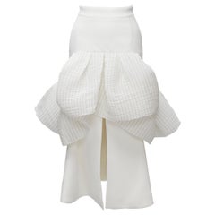 MATICEVSKI 2021 Emblazon Ruffle white pleated check peplum skirt AUS6 S