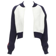CHRISTIAN DIOR 2021 I Love Paris wool cropped track jacket zip bomber FR34 XS
