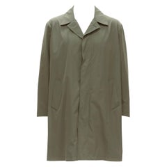 LORO PIANA grün Classic minimal unsichtbare Knöpfe Longline Jacke Mantel XL