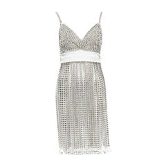 Burberry Riccardo Tisci Abito flapper con strass e cristalli UK6 S