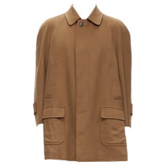 LORO PIANA 100% cashmere brown invisible buttons minimal coat XS