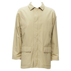 Manteau long LORO PIANA Storm System à poches minimales en nylon beige S