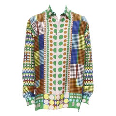 VERSACE 2021 Runway Tresor De La Mer Pop Dot 100% silk Medusa shirt EU41 XL