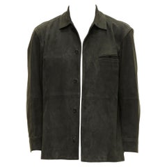 ISSEY MIYAKE WHITE LABEL giacca over in pelle scamosciata di vacchetta grigia JP1 S