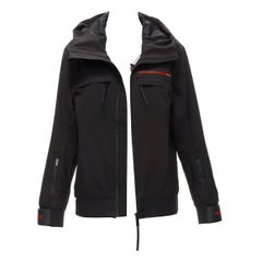 PRADA 2021 Linea Rossa black nylon red logo technical ski jacket M