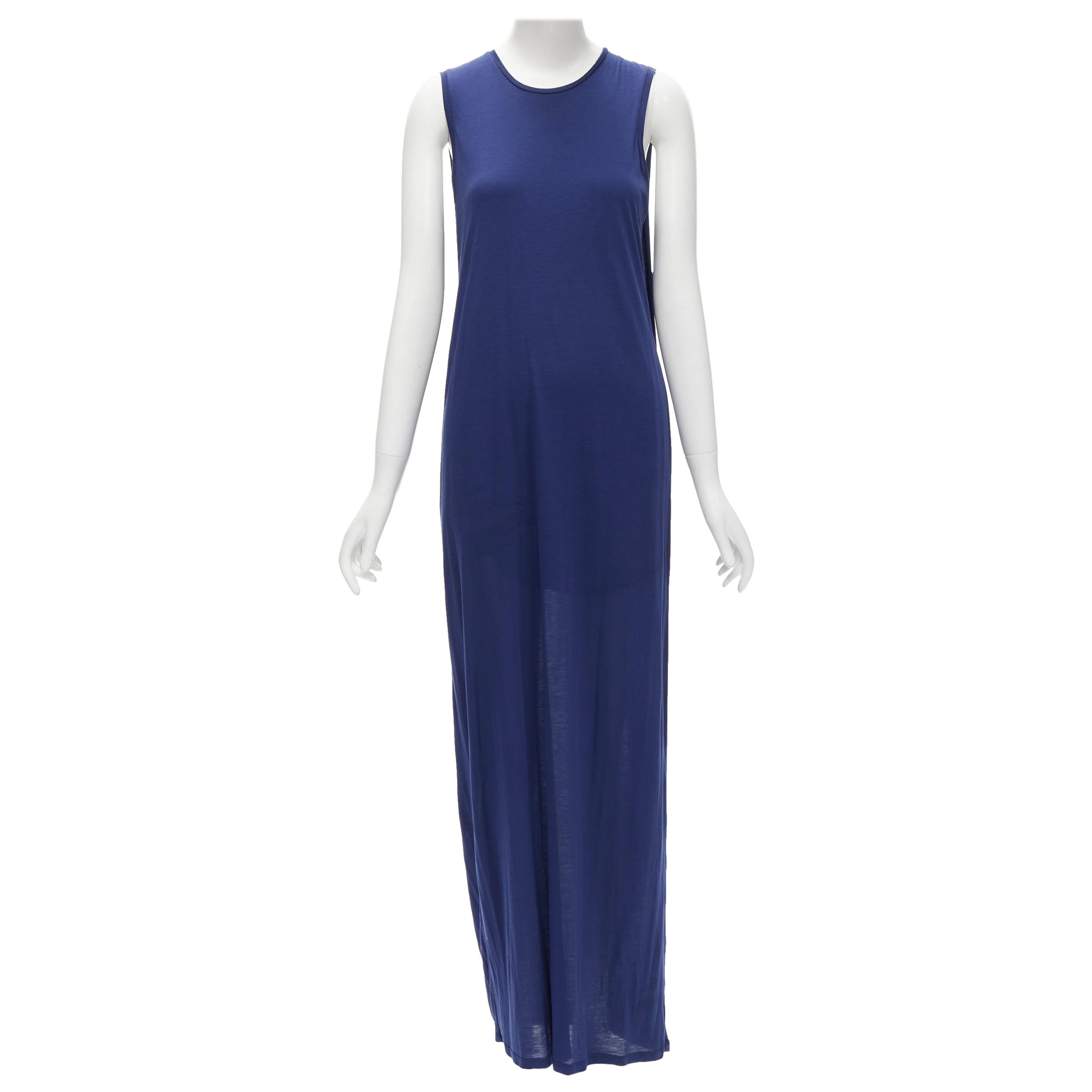 ACNE STUDIOS 2016 Ormanda Tencel navy cape illusion layered tank dress S