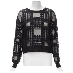 BY MALENE BIRGER suéter negro bordado con círculos gráficos FR36 S
