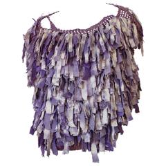 Avant Garde 1980s Purple Fringe Top