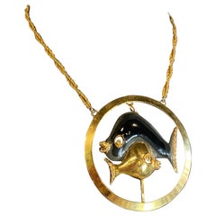 Collar gargantilla dorado Pierre Cardin años 70