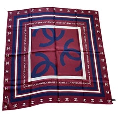 Chanel scarf foulard carrè bordeaux