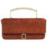 Orange Cut-Velvet Handbag