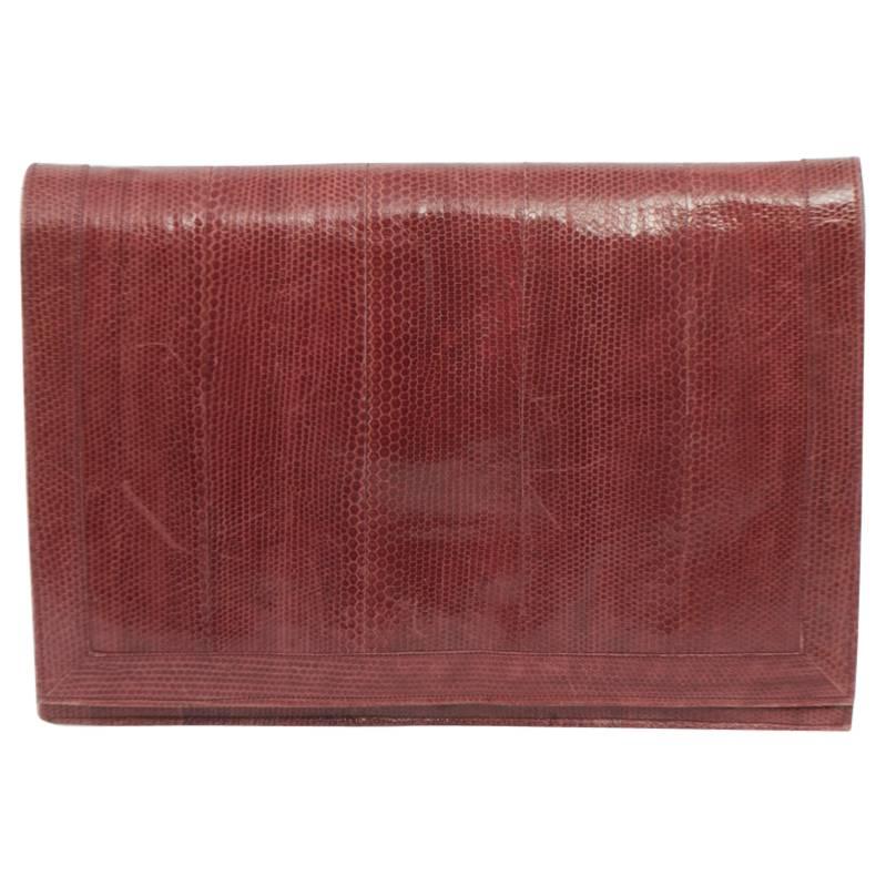 Pochette porte-documents serpent rose en vente