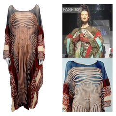 Jean Paul Gaultier Runway Nude Contour Maxi Caftan Robe Caftan Optical S/S 1996