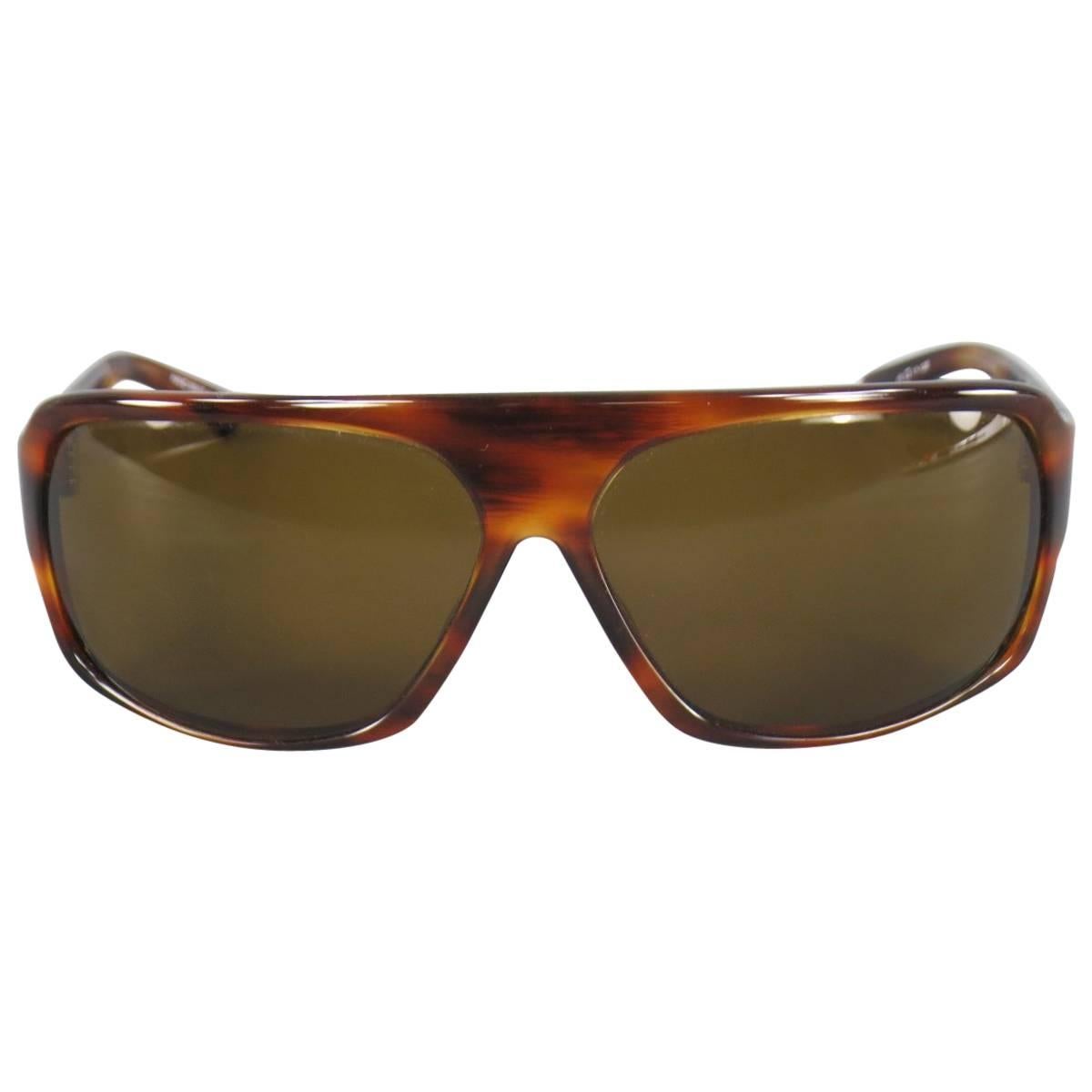 BLINDE Brown Tortoise Shell Acetate Flat Top Sunglasses