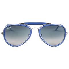 Used RAY-BAN Blue Acetate & Metal Aviator Sunglasses