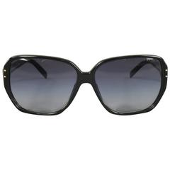 PRADA Black Acetate Oversized Square Frame Sunglasses
